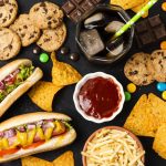 vista-superior-da-refeicao-de-fast-food