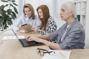 group-female-friends-working-together
