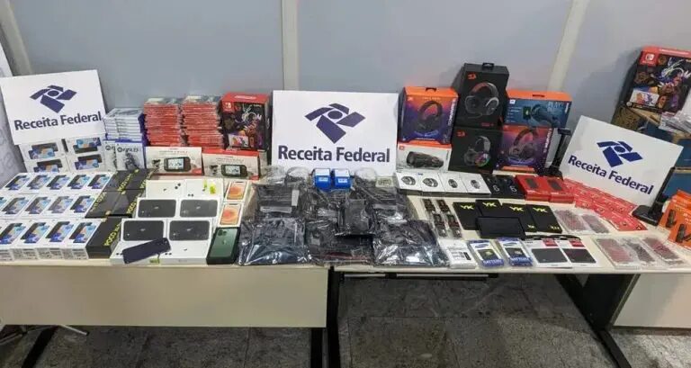 bazar com itens da receita federal