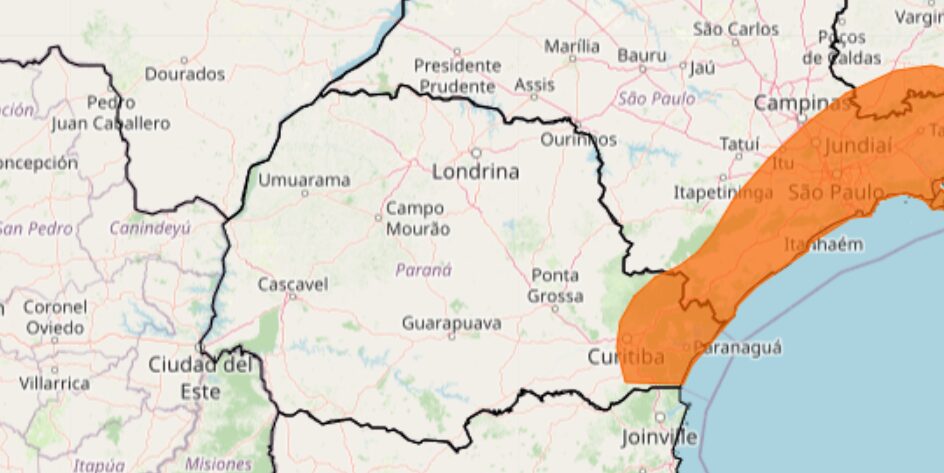 cidades em alerta laranja para chuvas intensas no paraná