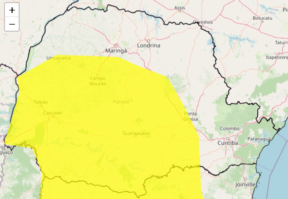 cidades do paraná em alerta de tempestade