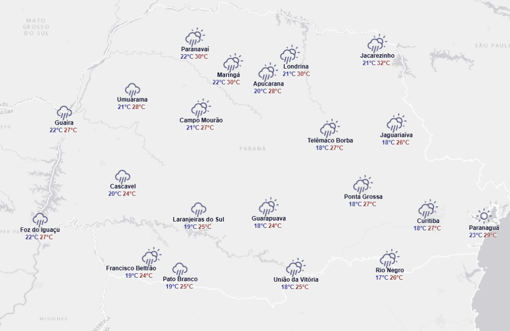 chuvas são esperadas nesta quarta