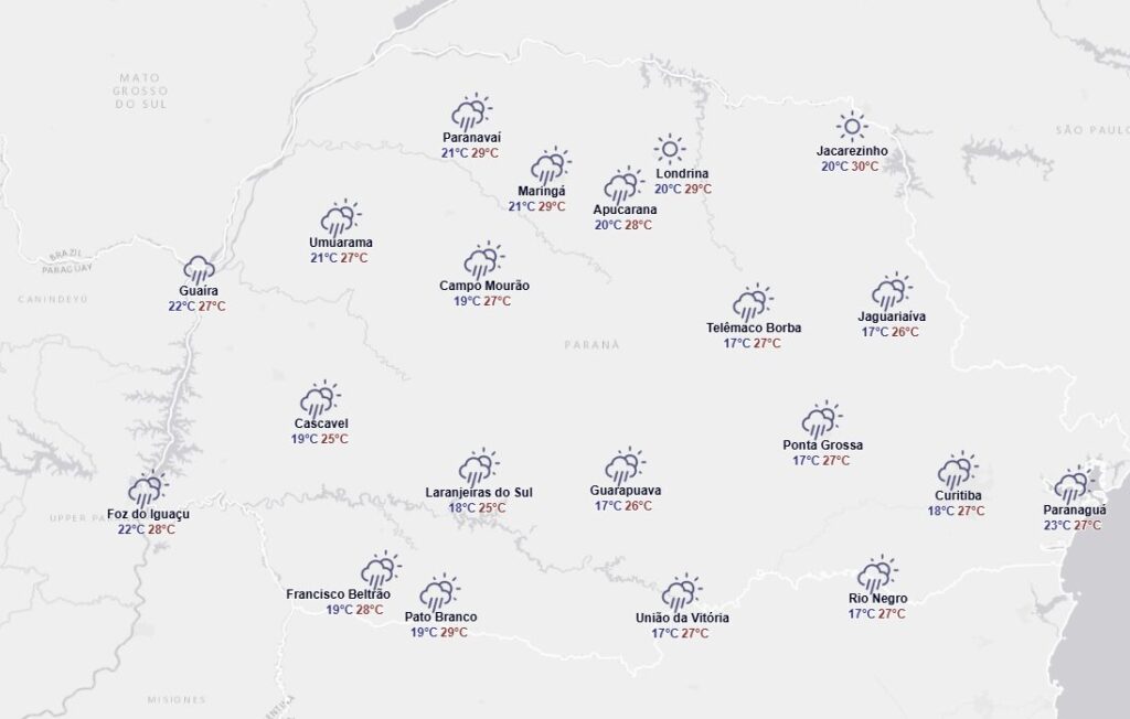 chuvas são esperadas nesta terça