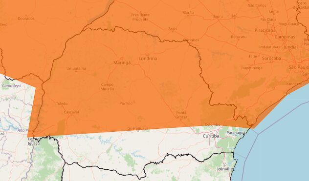 alerta laranja de tempestade para o Paraná