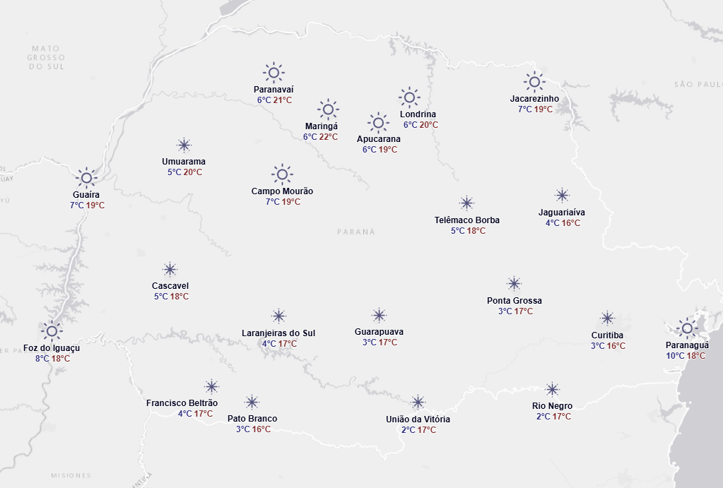 domingo faz ainda mais frio o paraná